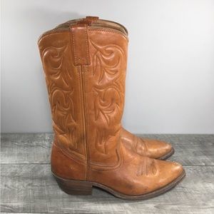 Vintage Berman’s Mens Cowboy Western Leather Biker Motorcycle Pull On Boots Sz 8